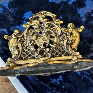 Ornate Gold Brass  Decorative Mail Holder